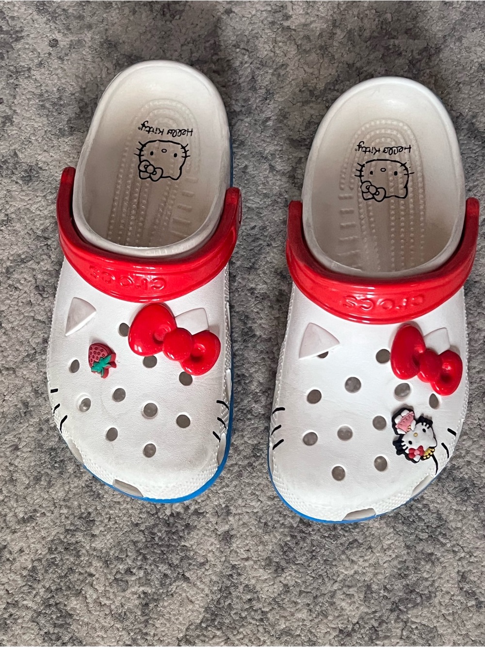 Hello Kitty White Red Kids Clog Sandals with Charms